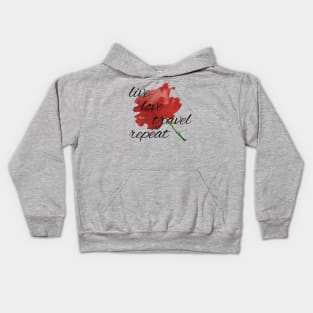 Live, Love, Travel, Repeat Kids Hoodie